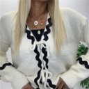 cardigan chiusura con fiocchi e applicazioni wave